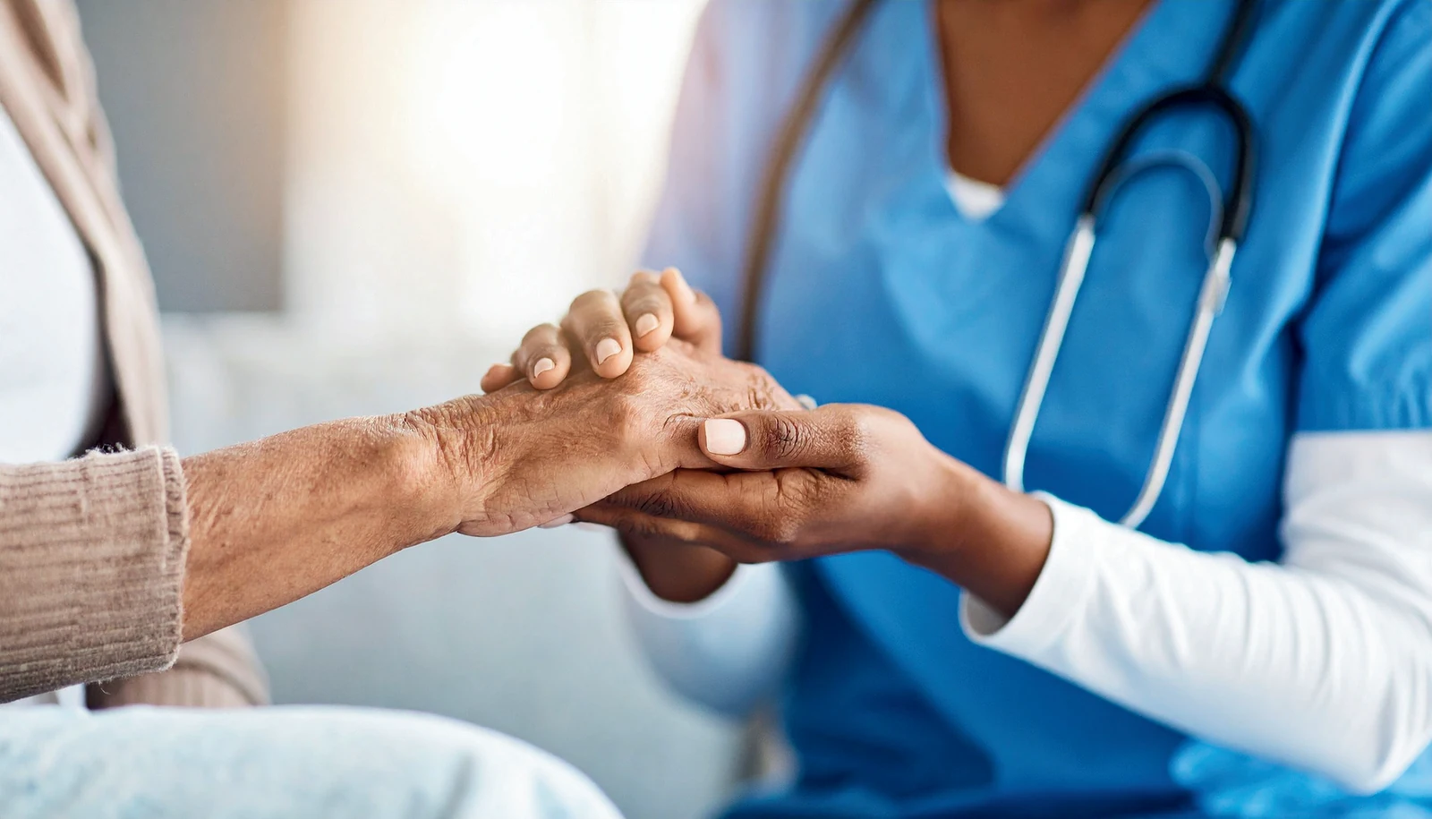 Gentle reassurance from a caregiver